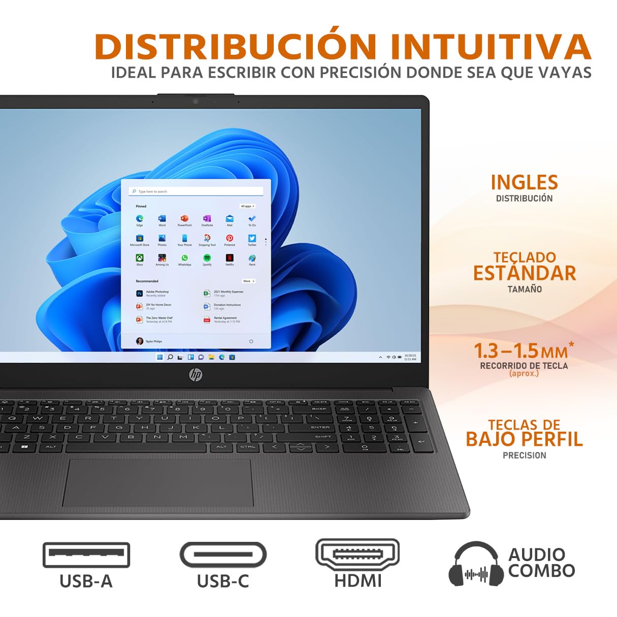 HP Laptop 255 G10 AMD Ryzen 7 7730U 16GB RAM 512GB SSD 15.6
